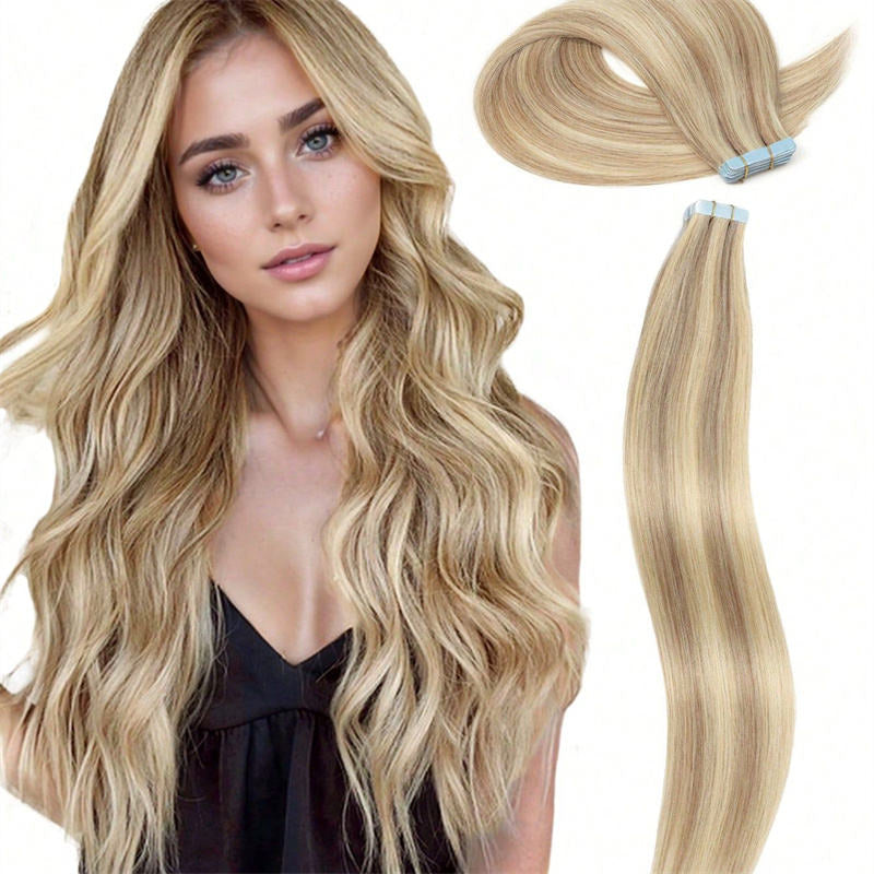 Double Pull Full Virgin Real 50G Hair Extension Long with Weft Invisible Skin Weft 20 Thick Seamless Human Hair