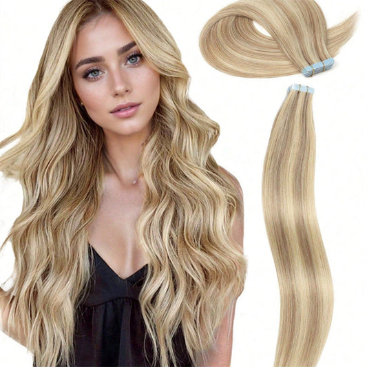 Double Pull Full Virgin Real 50G Hair Extension Long with Weft Invisible Skin Weft 20 Thick Seamless Human Hair