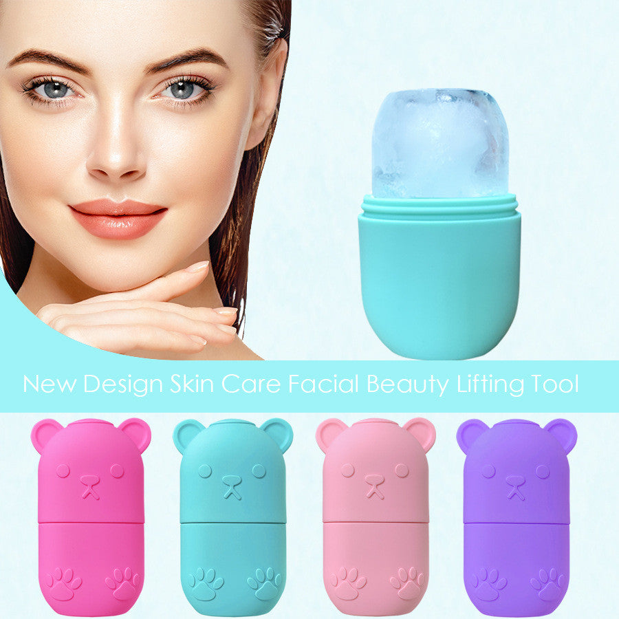 Ice Face Roller Ice Face Mould Ice Holder for Face Ice Stick Beauty Facial Icing Roller Skin Care Silicone Face Ice Cube Icing Tool Ice Sphere for Brighten Remove Lines